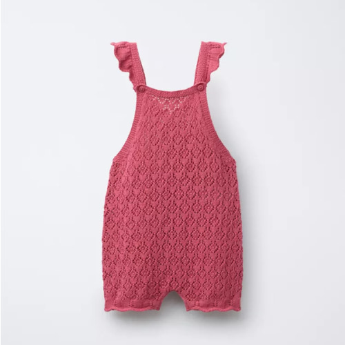 KNIT LACE OVERALL SHORTS - Strawberry | ZARA United States