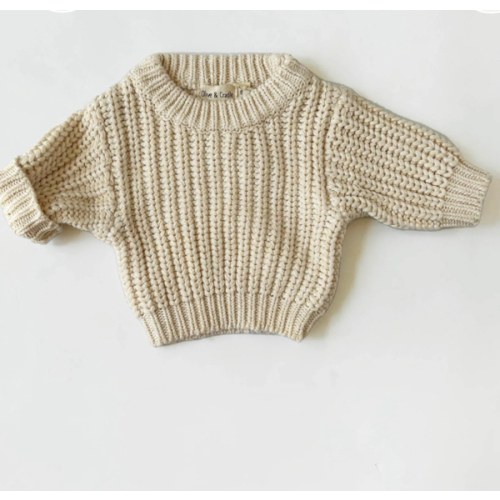 Chunky Knit Braided Cotton Baby Kids Sweater – Olive and Cradle