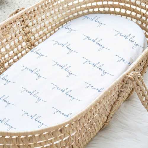 Personalized Bassinet & Crib Sheet | Custom Newborn Swaddle |  Baby Gift | Customised Cot Sheet