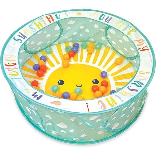 Infantino Pop-Up Ball Pit – 50 Colorful Balls, Easy Setup & Storage, 35" Spacious Play Area, Bright & Colorful Design, Includes Storage Bag