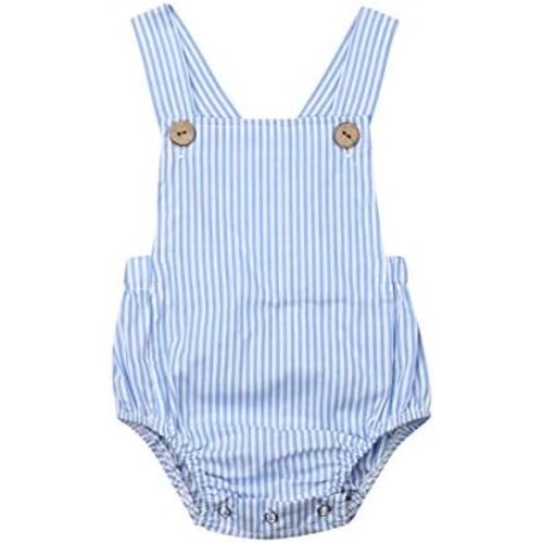 Newborn Baby Summer Romper Unisex Solid Color Button Jumpsuit Sleeveless Backless Overalls Outfits 1Pcs