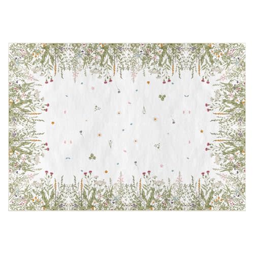 Artoid Mode Antique Herbs and Wild Flowers Area Rug, Home Decor Low-Profile Area Rugs for Entryway Bedroom Living Room Laundry Room Indoor 5x7 Feet