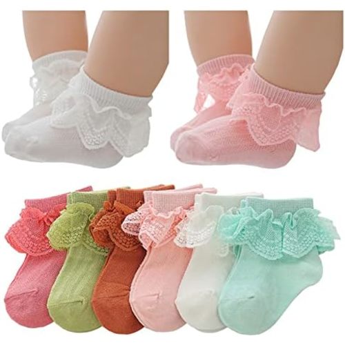 QandSweet Newborn Girls' Frilly Socks Baby Ankle Sock for Infant and Toddlers