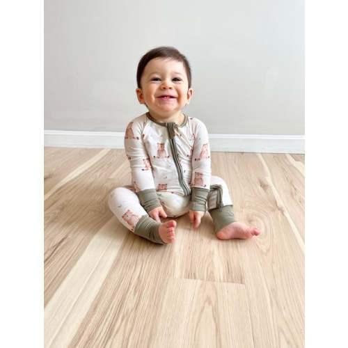 Teddy Bear Bamboo Convertible Footie Pajama