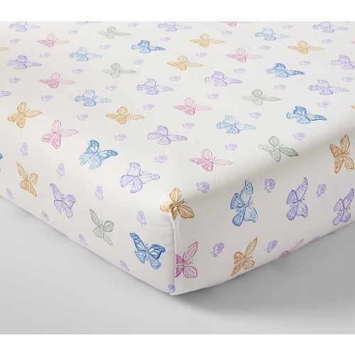 Boho Butterfly Crib Fitted Sheet | Pottery Barn Kids