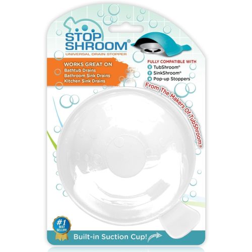 StopShroom (White) Universal Stopper Cover for Bathtub, Bathroom, and Kitchen Drains