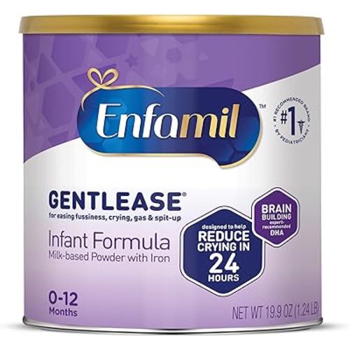 Enfamil Gentlease Baby Formula, Reduces Fussiness, Gas, Crying and Spit-up in 24 hours, DHA & Choline to support Brain development, Value Powder Can, 19.9 Oz
