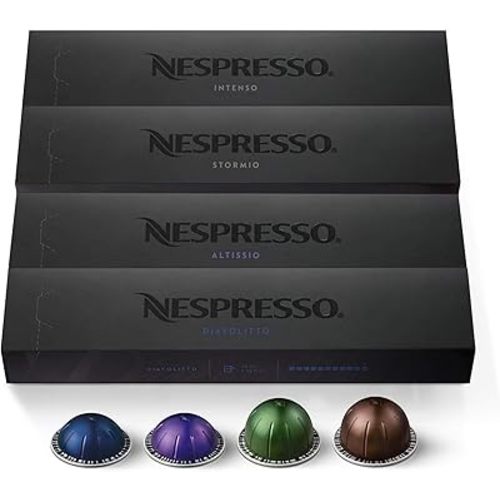 Nespresso Capsules Vertuo, Dark Assortment Variety Pack, Dark Roast Coffee & Espresso, 40-Count Coffee & Espresso Pods, Brews 7.8 oz. and 1.35oz.