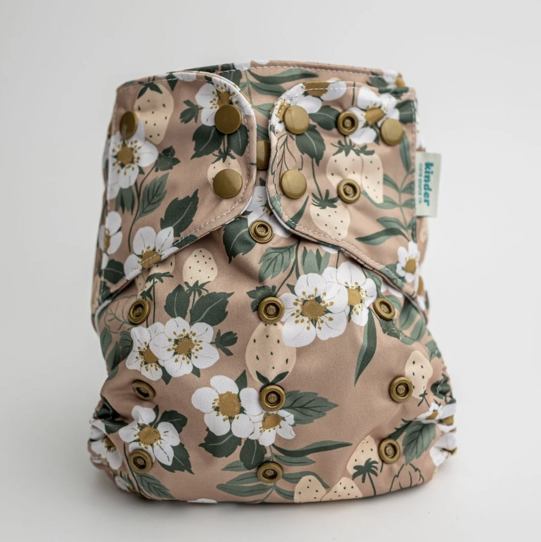 Floral: Essentials Pocket Cloth Diaper with Athletic Wicking Jersey, Grows with your Baby