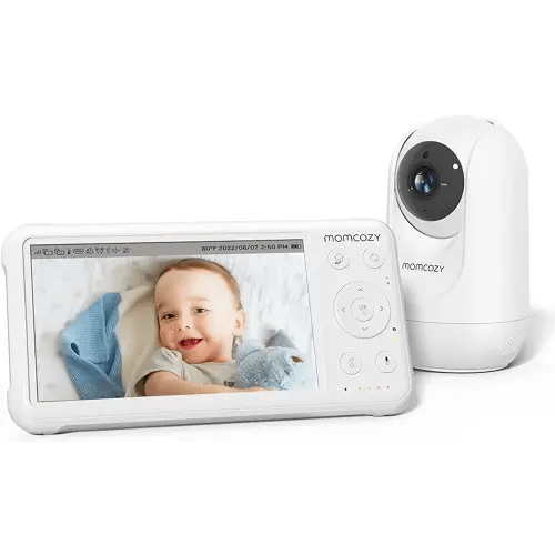 Momcozy Video Baby Monitor, 1080P 5" HD Baby Monitor with Camera and Audio, Infrared Night Vision, 5000mAh Battery, 2-Way Audio, Wide-angle View Temperature Sensor Lullabies and 960ft Range Ideal Gift