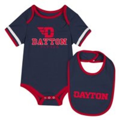 COLOSSEUM® INFANT "THE GIFT" ONESIE & BIB SET FLYING D LOGO DAYTON FLYERS BIB- DAYTON LOGO | University of Dayton Bookstore