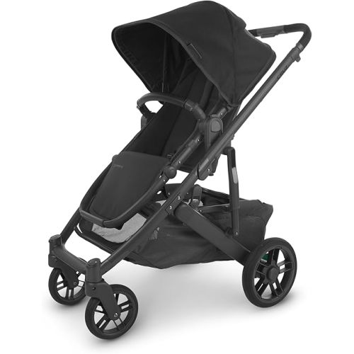 UPPAbaby Cruz V2 Stroller/Full-Featured Stroller with Travel System Capabilities/Toddler Seat, Bumper Bar, Bug Shield, Rain Shield Included/Jake (Charcoal/Carbon Frame/Black Leather)
