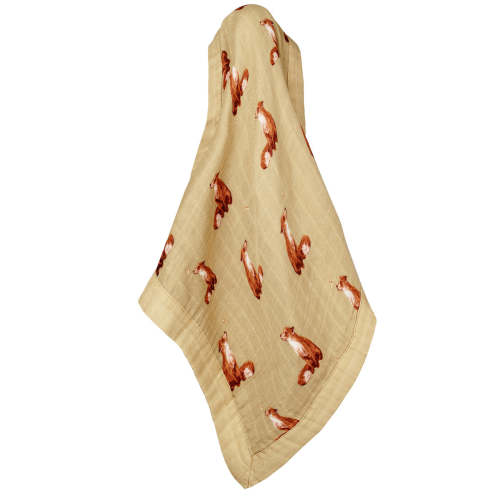 Gold Fox Mini Lovey Two-Layer Muslin Security Blanket
