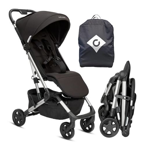 Colugo Compact Stroller - One Hand Fold Lightweight, Travel, Toddler, Airplane, Foldable Stroller with Rain Cover, Backpack and Cup Holder (Black)