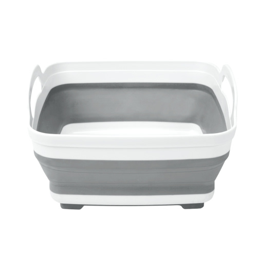 Kitchen Details Self Draining Collapsible Plastic Wash Basin Strainer, Gray
