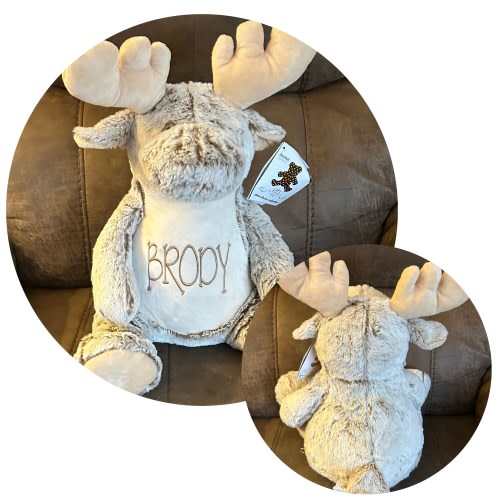 Personalized stuffed moose