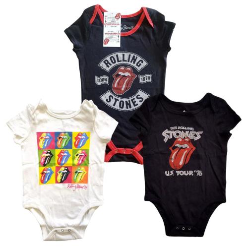 Rolling Stones Baby Vests - Kids Rock Band Clothing Tops T Shirts - Lips and Tongue Logo Iconic Design Baby Bodysuits Baby Grows