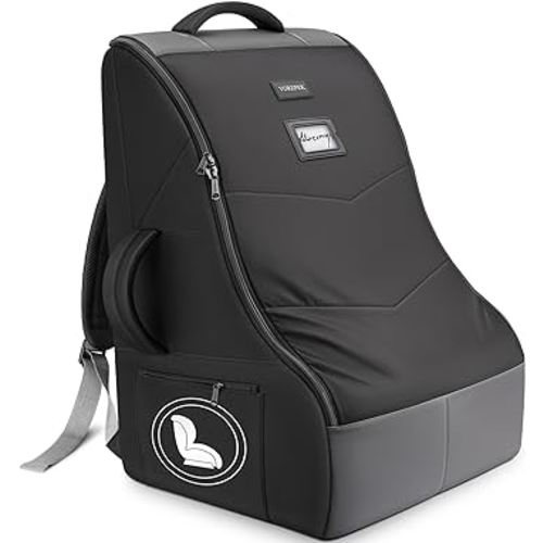 YOREPEK Padded Car Seat Travel Bag for Airplane Travel Compatible with Chicco, Britax, Nuna Rava, Sturdy Car Seat Backpack for Airport with Wear-Resistant Bottom, Large Carseat Cover for Baby Travel