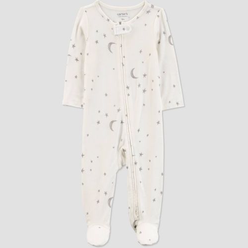 Carter's Just One You® Baby Comfy Soft Celestial Sleep N' Play - White Newborn: Snug Fit, Two-Way Zipper