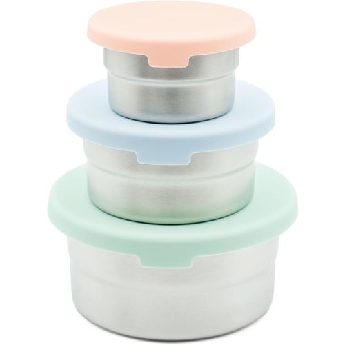 Stainless Steel Food Storage Containers - 3 Pack - 3 Oz, 6.1 Oz, 12.85 Oz with Leakproof Silicone Lids, BPA-Free, Dishwasher & Freezer Safe, Nesting & Stackable for Meal Prep, Lunch Boxes & Snacks
