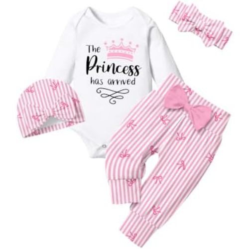 Infant Newborn Baby Girl Clothes Long Sleeve Snap Romper Pant Sets
