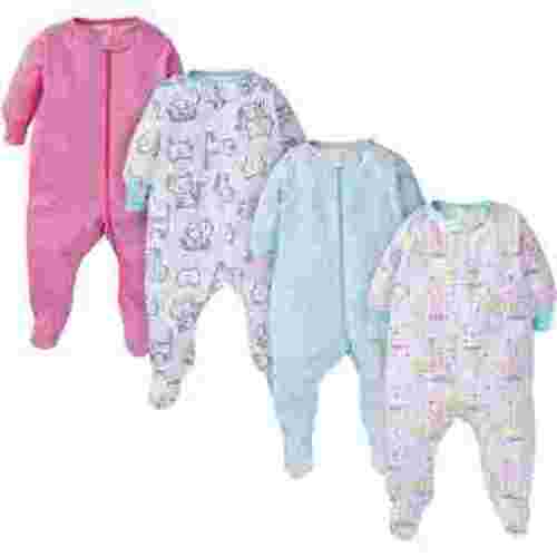 Onesies Brand Baby Girl Sleep 'n Play Footed Pajamas, 4-Pack, Sizes Newborn-6/9 Months