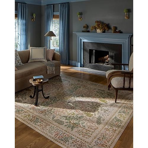 Loloi Rifle Paper Co. Canopy Collection CNP-05 Ivory 5'-0" x 7'-6" Area Rug