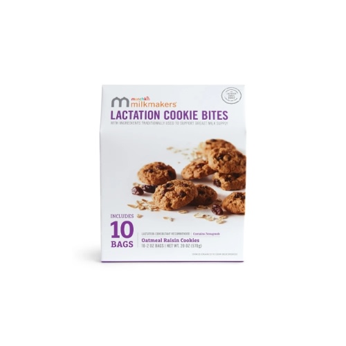 Milkmakers® Lactation Cookie Bites, Oatmeal Raisin, 10ct | Munchkin