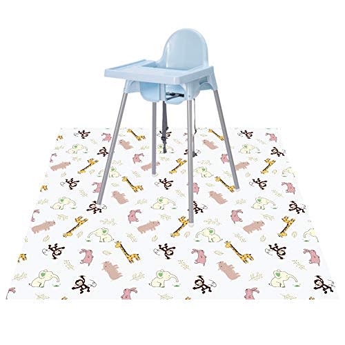 Baby Splat Floor Mat for Under High Chair/Arts/Crafts by CLCROBD, 51" Waterproof Anti-Slip Food Splash Spill Mess Mat, Washable Floor Protector Mat and Table Cloth