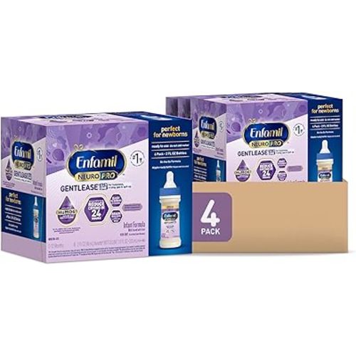 Enfamil NeuroPro Gentlease Baby Formula, Brain Building DHA, HuMO6 Immune Blend, Designed to Reduce Fussiness, Crying, Gas & Spit-up in 24 Hrs, Ready-to-Feed Infant Formula, Liquid, 2 Fl Oz (24 Count)
