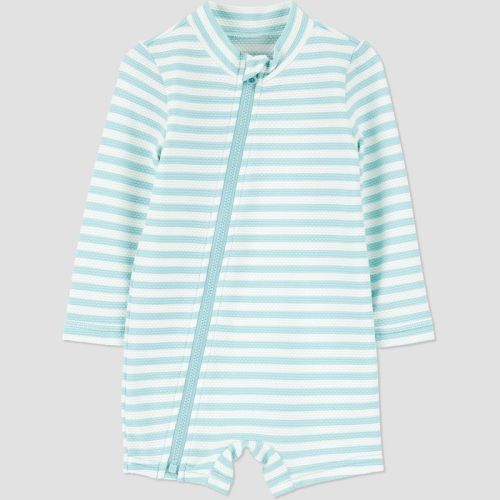Carter's Just One You® Baby Boys' Long Sleeve One Piece Striped Unisuit - White/Green