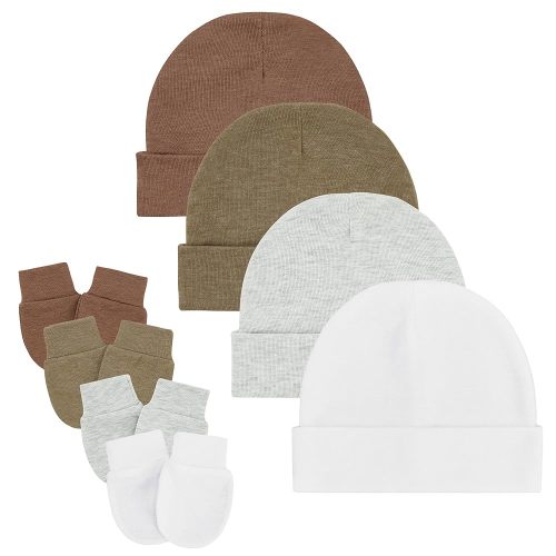 Zando Baby Hats and Mittens Newborn Hospital Hat Essentials Warm Knit Beanie Safety Anti-Scratch for Boys Girls 0-6M