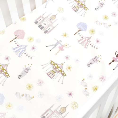 Adventures in Wonderland Crib Sheet, Rose