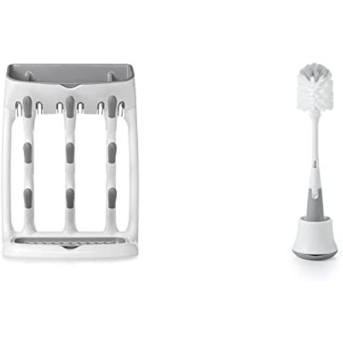 OXO Tot Bottle Brush, Drying Rack Combo Set for Baby Bottles