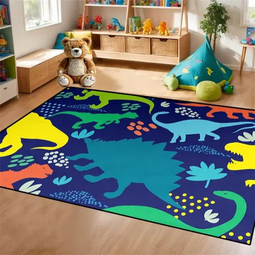 Dinosaur Rug - Dinosaur Rugs for Boys Bedroom Cartoon Dino Carpet for Boys Kids Room Decor Colorful Animal Carpet for Living Room Floor Mats, 2.5x4 Feet