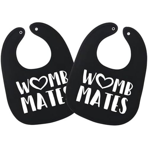100% Cotton Womb Mates Twin Bibs – Soft, Stylish & Breathable for Boys & Girls – Perfect for Drooling & Teething