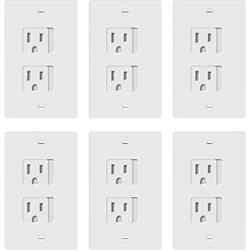 ENERLITES Child Proof Outlet Cover, Self-Closing, Fits Both Duplex and Decorator Outlet, Safety Design, Tamper-Resistant Socket Plug for Receptacle, Size 4.75" x 3.9", 8800-TR, White 6 Pack