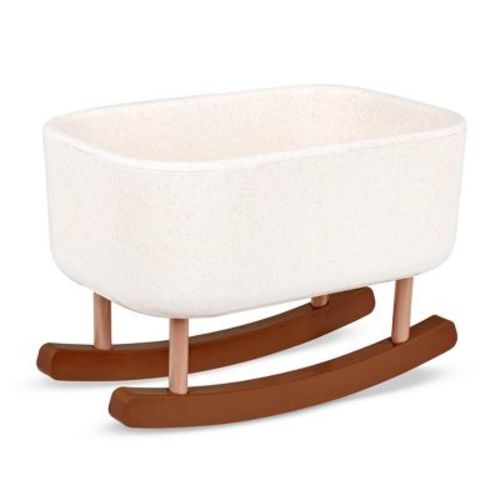 Lullababy Doll Bassinet Rocking Cradle Accessory - Speckled White