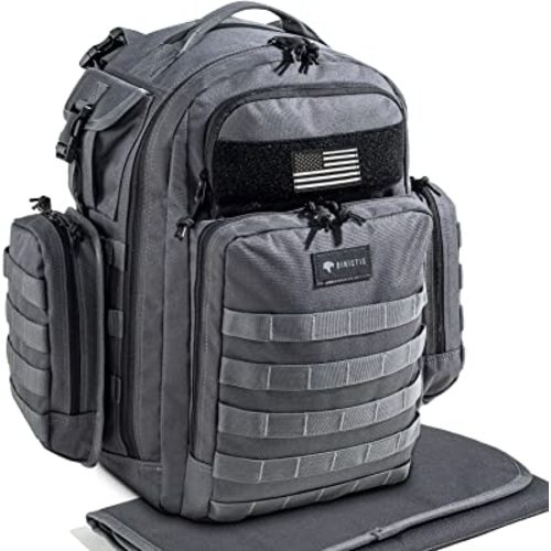 Dinictis Dad Diaper Bag, Mens Diaper Bag Backpack with Diaper Changing Mat, Military Diaper Backpack