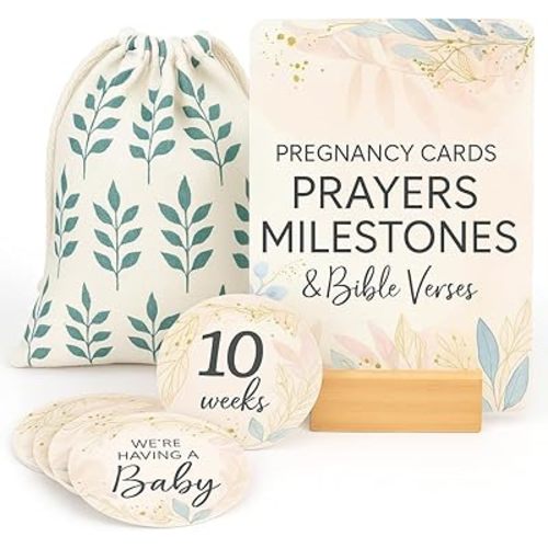 Trimester Pregnancy Must Haves - Pregnancy Journal with Weekly Milestones, Prayer Cards & Baby Bump Tracker, First Time Mom Announcements, 9 Month Calendar, Photo Props Gifts for Pregnant Women