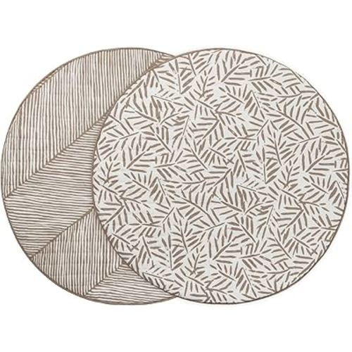 Toddlekind 100% Organic Cotton 48" Reversible Quilted Luxe Play Mat for Babies/Toddlers, Multifunctional, Tan (Taupe)