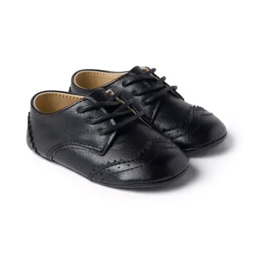 Newborn Black Baby Wingtip Shoe by Janie and Jack