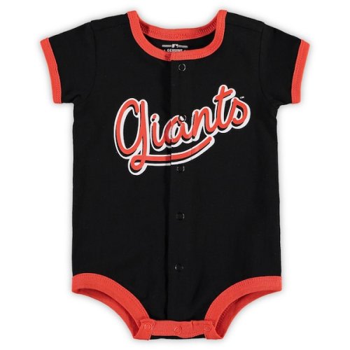 Newborn & Infant San Francisco Giants Black Stripe Power Hitter Romper