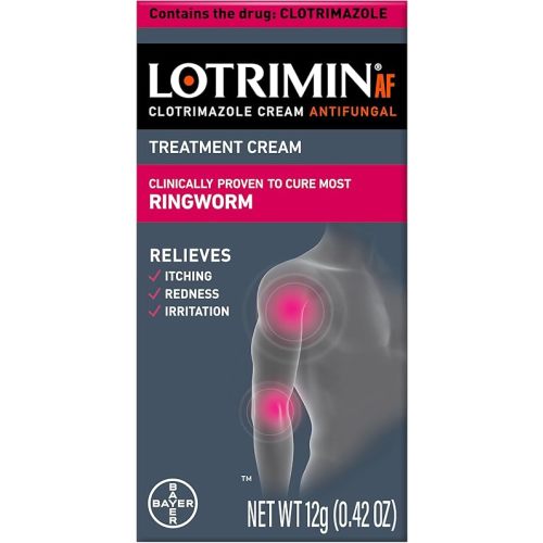 Lotrimin AF Ringworm Cream Clotrimazole 1% - Clinically Proven Effective Antifungal Cream Treatment of Most Ringworm, For Adults and Kids Over 2 years, .42 Ounce (12 Grams)