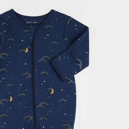 Night Sky Print on Midnight Blue Sleeper | 6 MONTHS