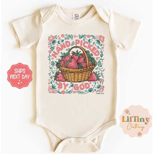 Hand Picked By God Baby Onesie® | Religious Baby Onesie® | Gift Onesie®