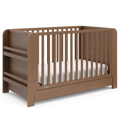 Graco Read-with-Me 4-in-1 Convertible Crib with Drawer, Hazelnut