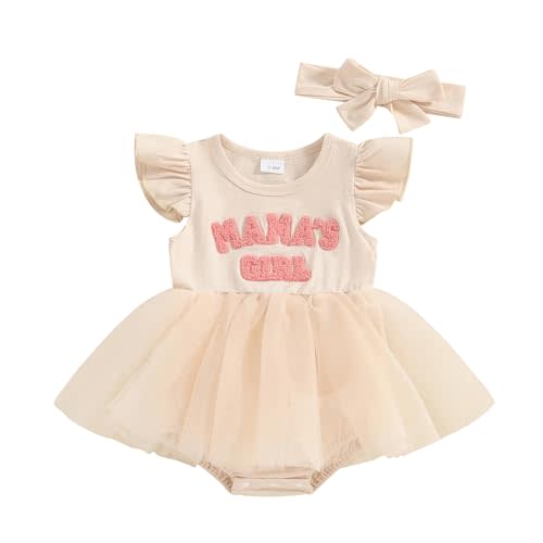 Daddys Girl Newborn Baby Girls Romper Dress Ruffle Sleeve Letter Printed Lace Tutu Skirted Cute Summer Clothes