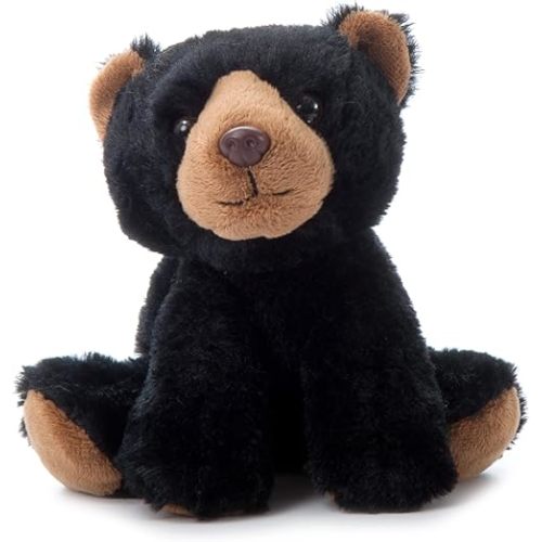 The Petting Zoo Bear Stuffed Animal, Gifts for Kids, Wild Onez Zoo Animals, Black Bear Plush Toy 9 inches