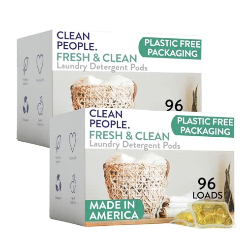 The Clean People Laundry Detergent Pods - Hypoallergenic Laundry Pods - Ultra Concentrated, Recyclable Packaging, Stain Fighting - Fresh Scent, 192 Pack
